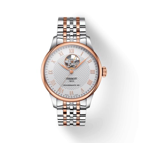 Tissot Le Locle Powermatic 80 Open Heart Stainless Steel - Rose Gold / Silver / Bracelet